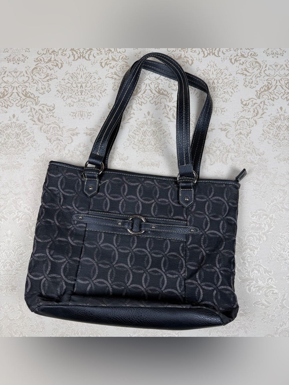 Croft and Barrow Black Women’s Shoulder Tote Bag, Pockets, Zipper